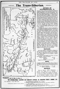 Map of the Trans-Siberian Railway, produced by J. Bartholomew und Co.